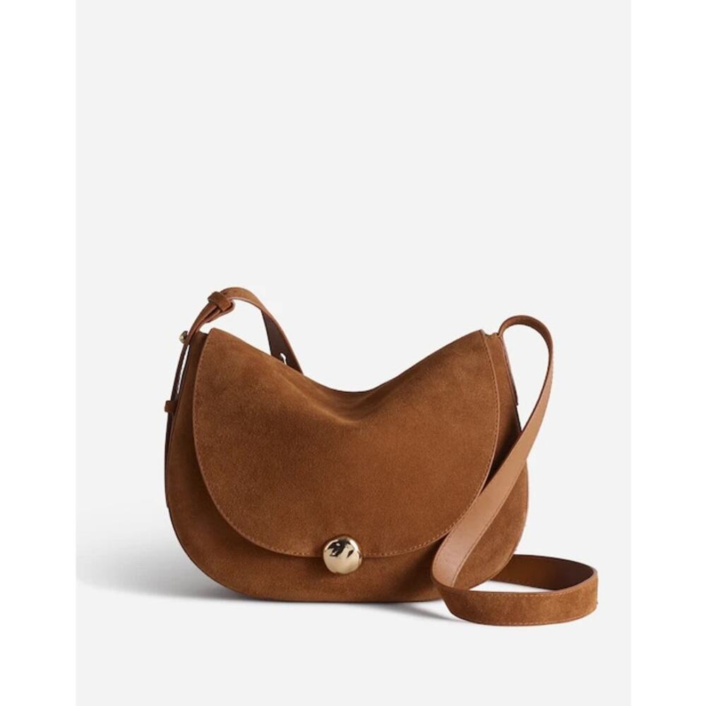 Madewell Suede Crossbody Saddle Bag in Brown - Picture 2 of 11